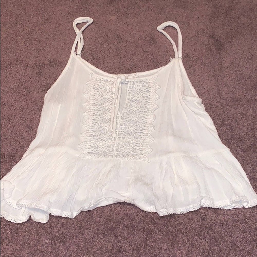 White Flowy Crop Top